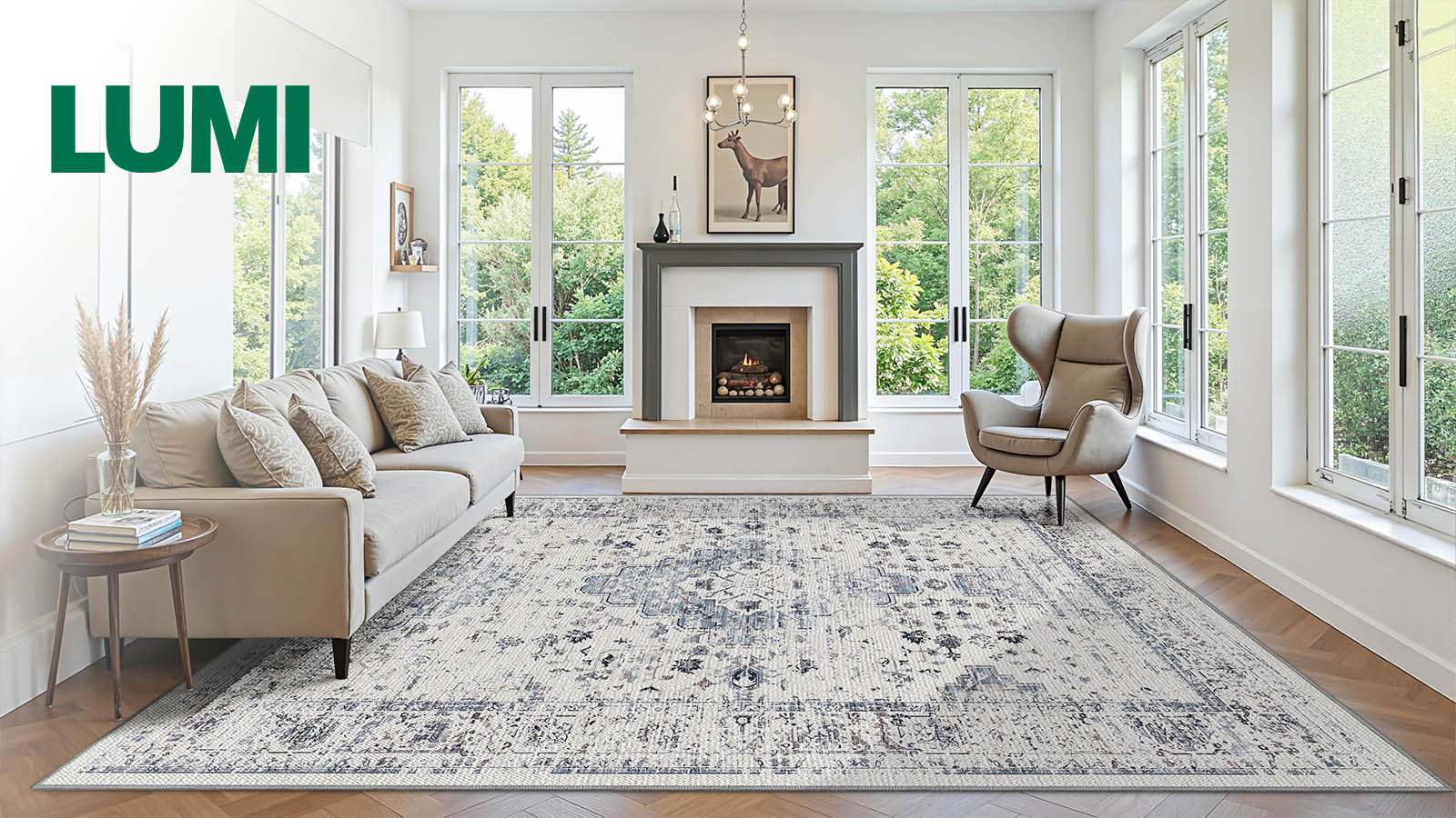 Amazon.com: LUMI 8x12 Washable Area Rug for Living Room, Ultra