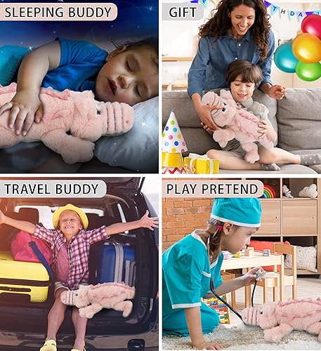 Miniatura 4 de DolliBu Peluche de cocodrilo  Suave cocodrilo rosa abrazable pequeño adorable juguete de peluche para jugar lindo regalo de vida salvaje juguete de