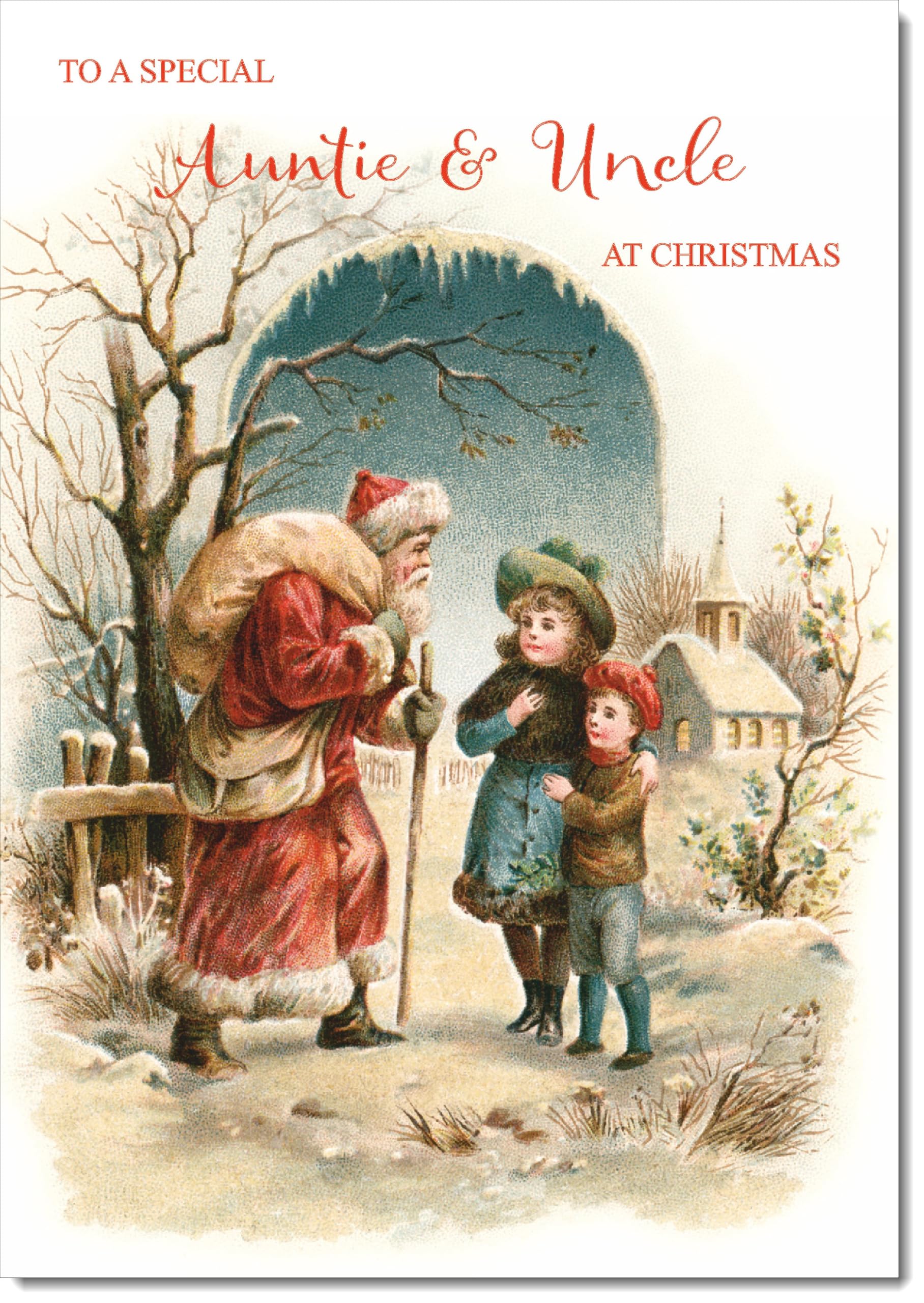 doodlecards Auntie and Uncle Christmas Card Victorian Style Large A4 Size Christmas Card for Auntie & Uncle with Plain Envelope — image 1