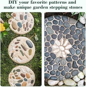 U0U 3 Size Round Stepping Stone Mold,10 11.4 12.6 Cement Molds for Concrete,Plastic Concrete Molds for Casting Garden Pathmate Pavement Precast and Forms Walkway