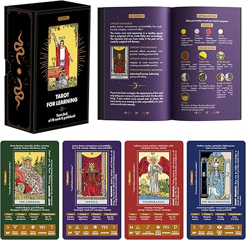 Wyspell Tarot para aprender - Cartas de tarot con significados en ellas - Baraja de tarot para principiantes con significados en ellos - Cartas de