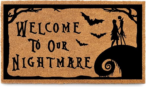 Nightmare Christmas Door Mat 30x17 Inch, Jack Door Mat, Coir Welcome Mat