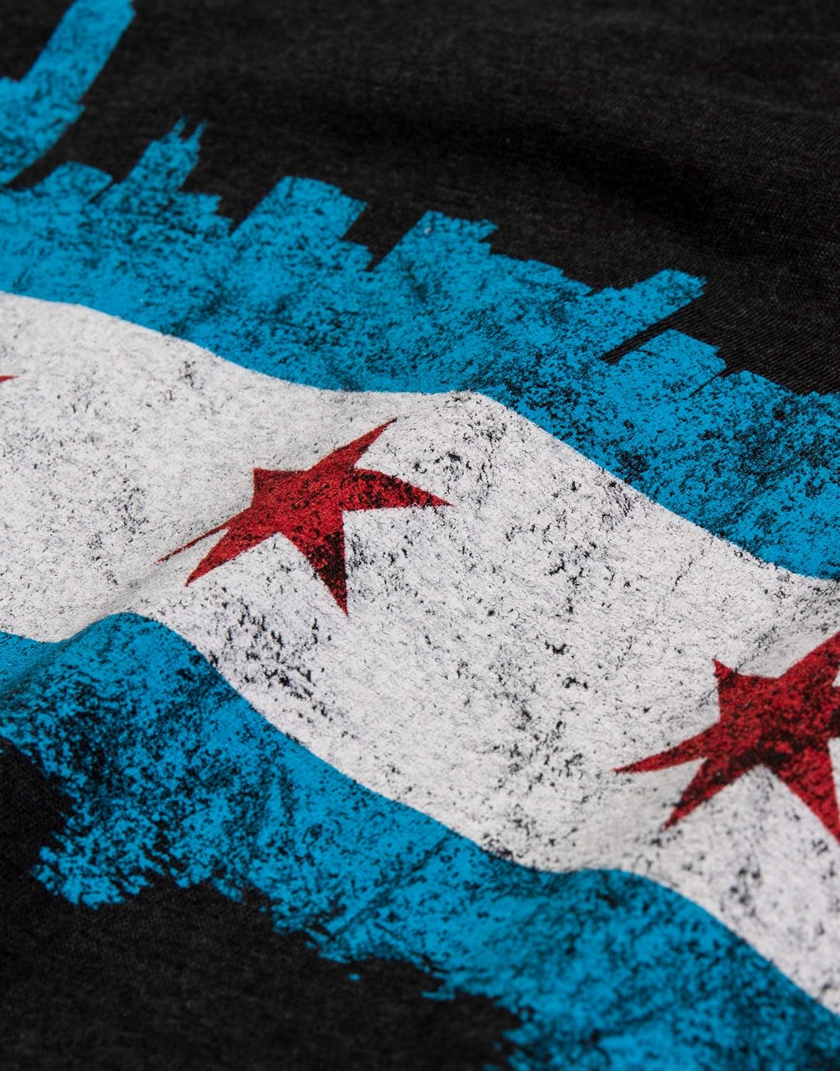Chicago City Flag Skyline | Vintage Retro-Feel Triblend T-Shirt for Men or Women - Image 5