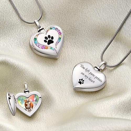 Miniatura 4 de Farfume Collar personalizado con urna para mascotas, para perro, gato, cenizas, cremación, conmemorativo para mascotas, grabado con foto, texto,
