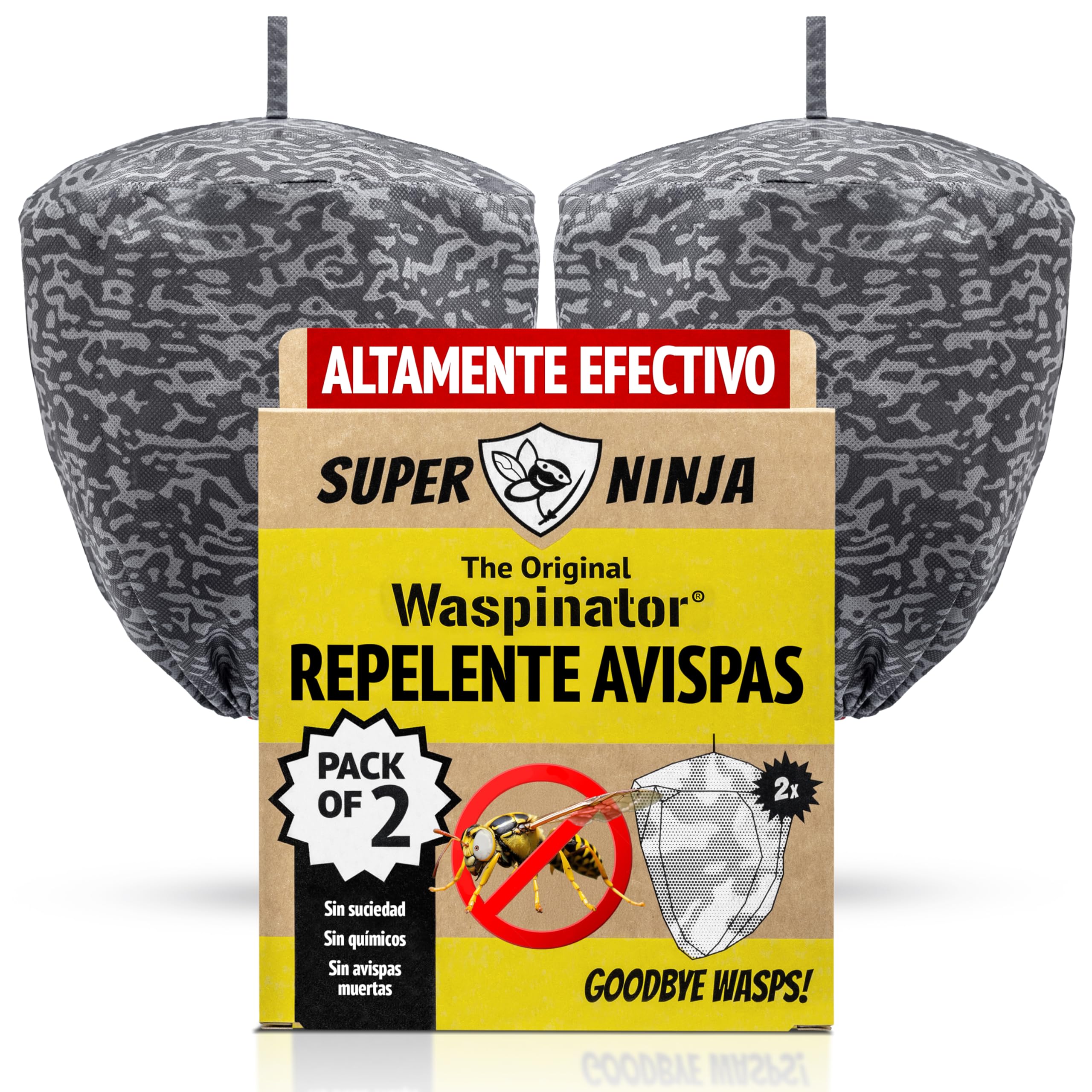 Waspinator Ahuyentador de Avispas - 2 Pack, Repelente Natural para Colgar en Jardín y Patio, Señuelo de Nido Impermeable y Resistente a Todo Clima, Repelente Natural de Avispones