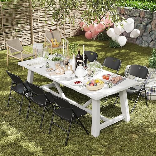 Miniatura 7 de Paquete de 4 sillas plegables, límite de peso de 800, silla plegable de plástico resistente, asiento portátil para eventos en interiores y