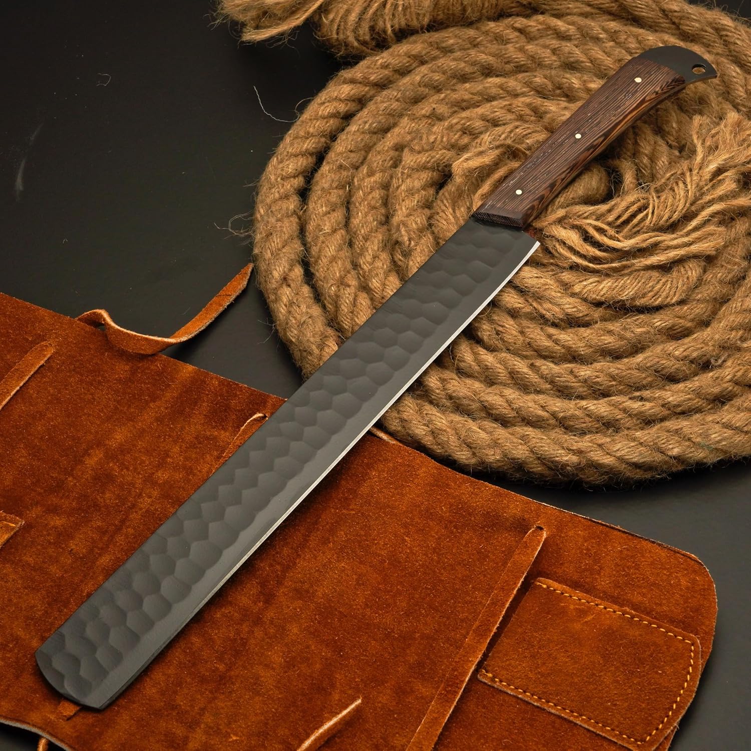 Brisket & Fork Set, Professional High Carbon Steel With Powder Coated Blade Razor Sharp Butcher Brisket Slicing Knife Set for Meat Cutting, BBQ