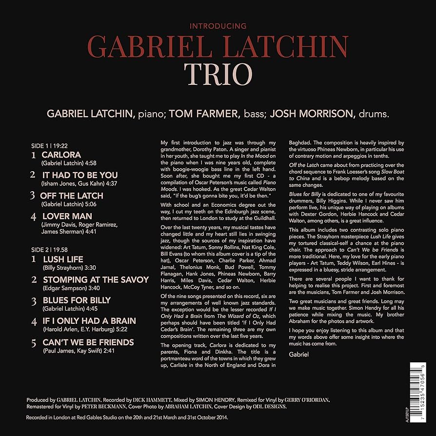 未再生 Introducing Gabriel Latchin Trio Amazon.co.jp: Introducing Gabriel Latchin Trio (アナログレコード