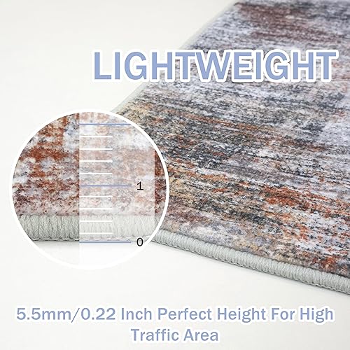 Miniatura 145 de IOHOUZE Alfombra pequeña abstracta de 2 x 3 pies, alfombra de entrada lavable para entrada interior, alfombras con respaldo de goma, alfombra Gris