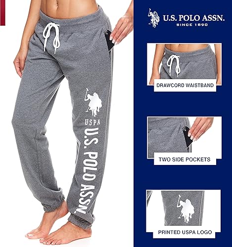 Miniatura 2 de U.S. Polo Assn. Pantalones deportivos para mujer Pantalones deportivos para mujer con estampado de logotipo, rizo francés de polialgodón