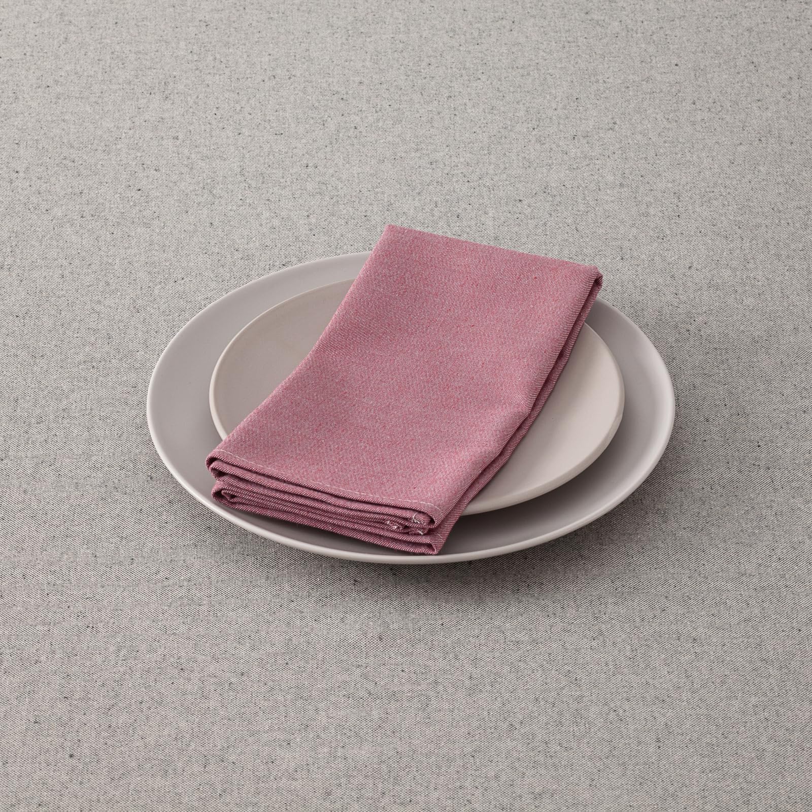 Set van 6 satijnen servetten, effen, katoen, duurzaam, voor evenementen, feesten, evenementen, feesten, gastronomie, 45 x 45 cm, rood