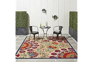 Nourison Aloha Indoor/Outdoor Red/Multi 7' x 10' Area Rug