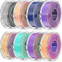 SUNLU 3D Printer Filament Bundle, Silk Filament Multicolor, Individually Vacuum Packed, Dual Color*5, Triple Color *3, 2kg in Total
