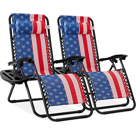 Best Choice Products Set of 2 Adjustable Turkey Lounger Chair Recliners w/Cups