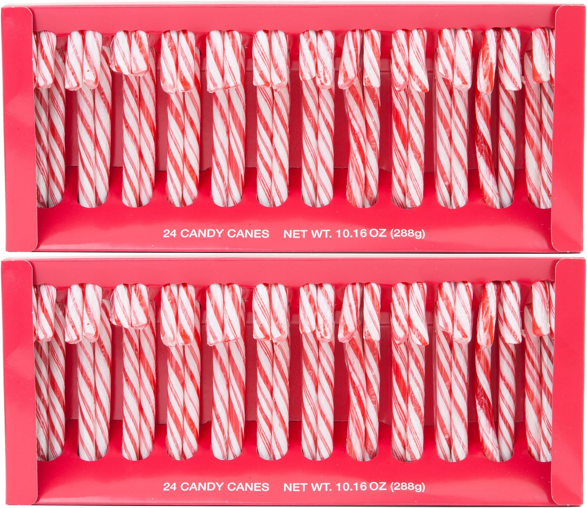 Candy Cane Peppermint Flavored 24 Pieces Net 10 Oz Individually Wrapped | Pack of 2 - 48 Total Count (Peppermint24Pack)