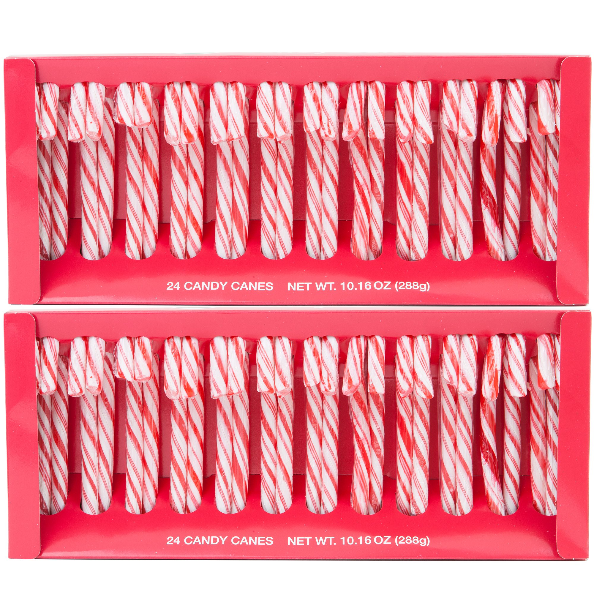Candy Cane Peppermint Flavored 24 Pieces Net 10 Oz Individually Wrapped | Pack of 2 - 48 Total Count (Peppermint24Pack)