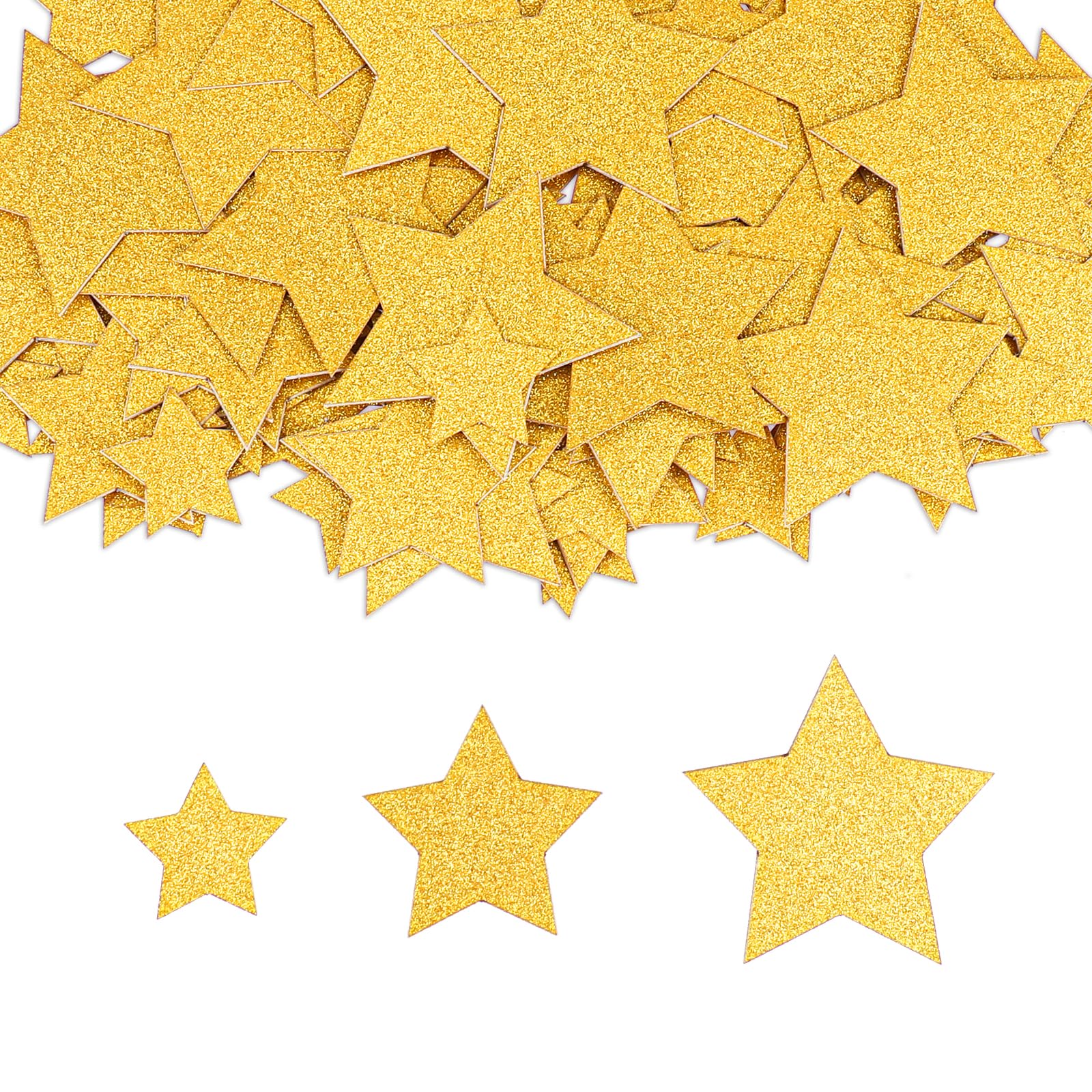 20 Sagome A Stella Dorata 15 Cm - Decorazioni In Cartone Per Matrimoni, Feste, Addobbi Fai-Da-Te