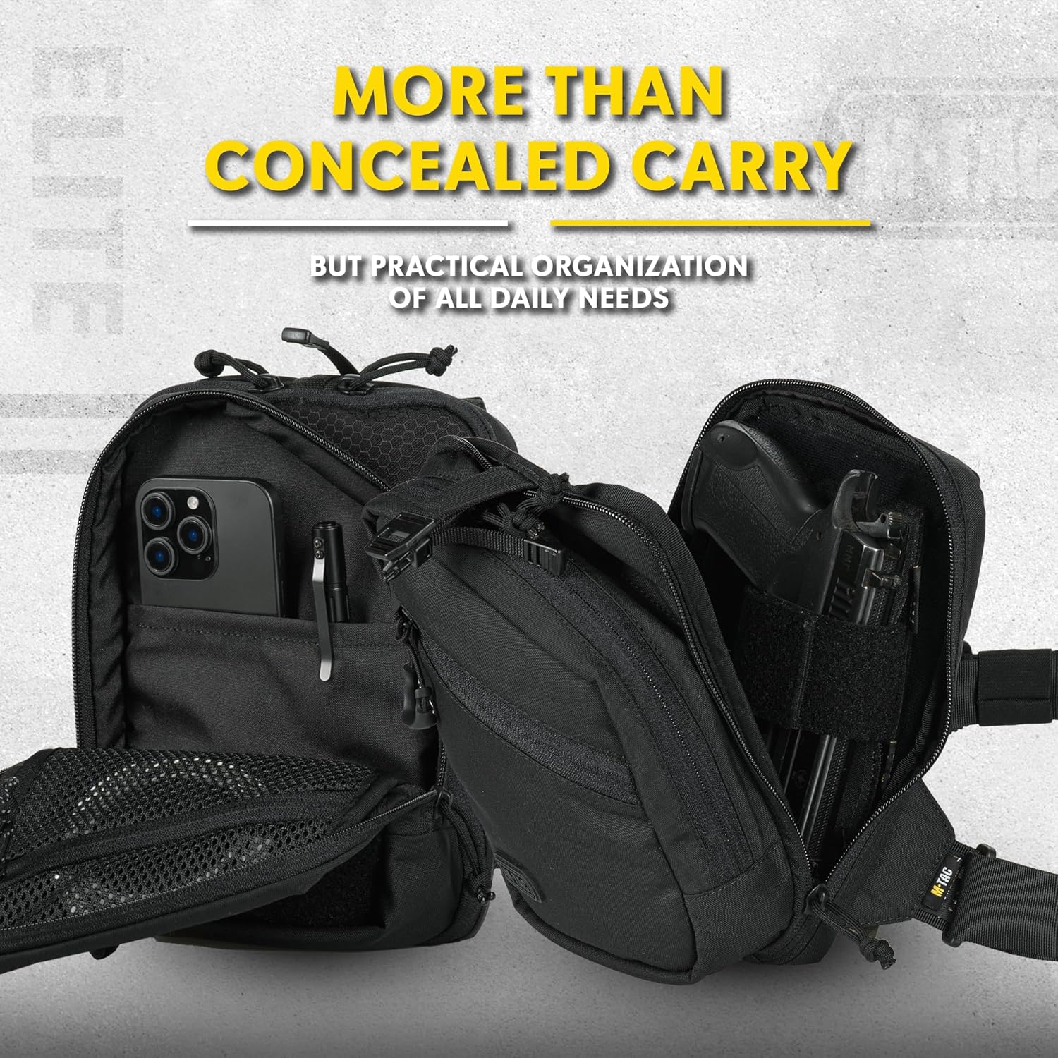 M-Tac Elite Sling Bag - EDC Tactical Crossbody Concealed Carry CCW Chest Pack - Image 5