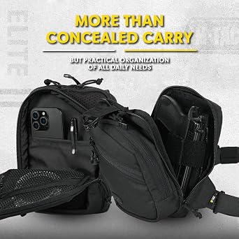 M-Tac Elite Sling Bag - EDC Tactical Crossbody Concealed Carry CCW Chest Pack