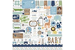 Echo Park Paper Company Baby Boy Element Sticker: Blue, Green, Mint, Yellow
