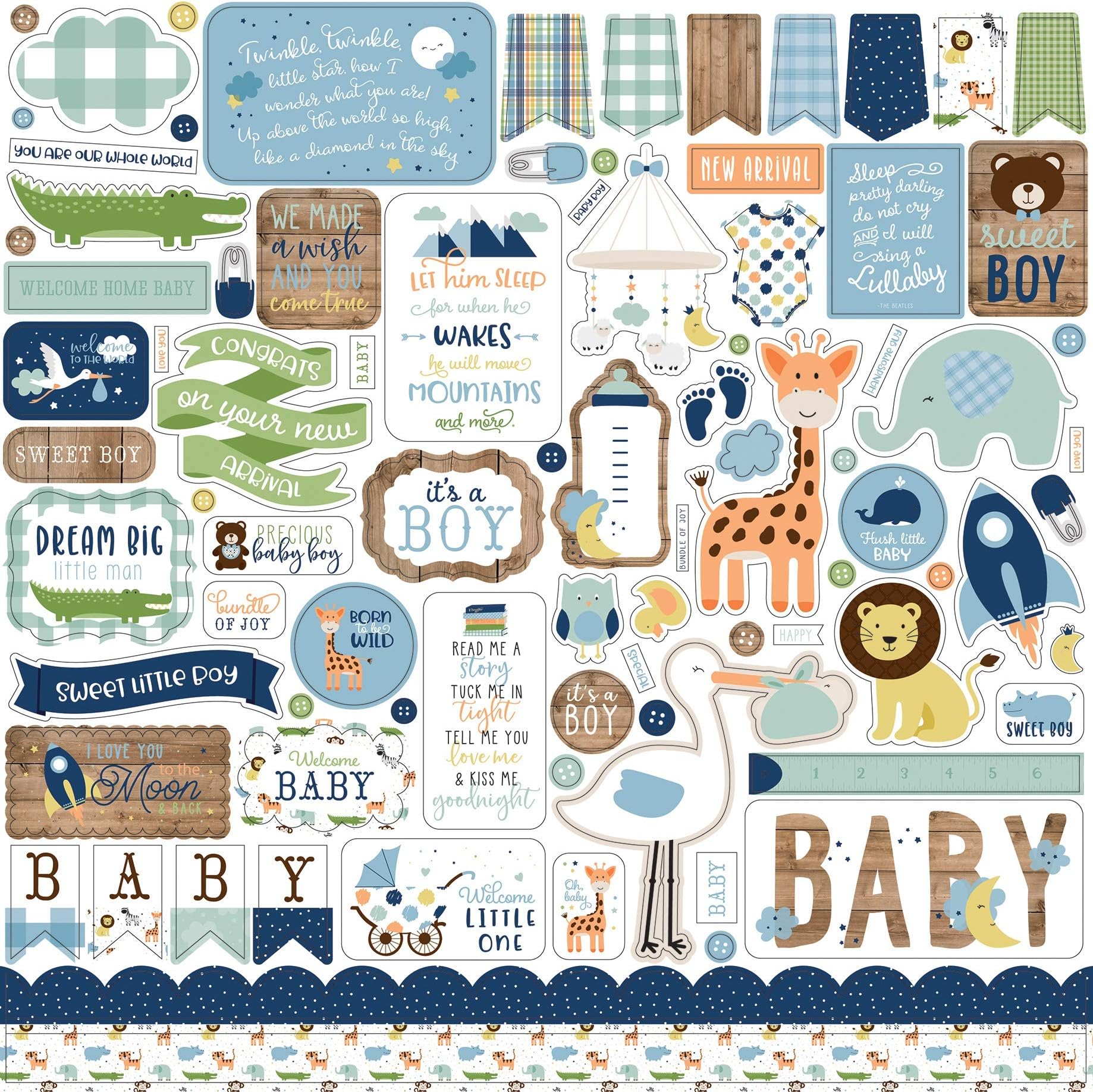 Company Baby Boy Element sticker, blue, green, mint, yellow