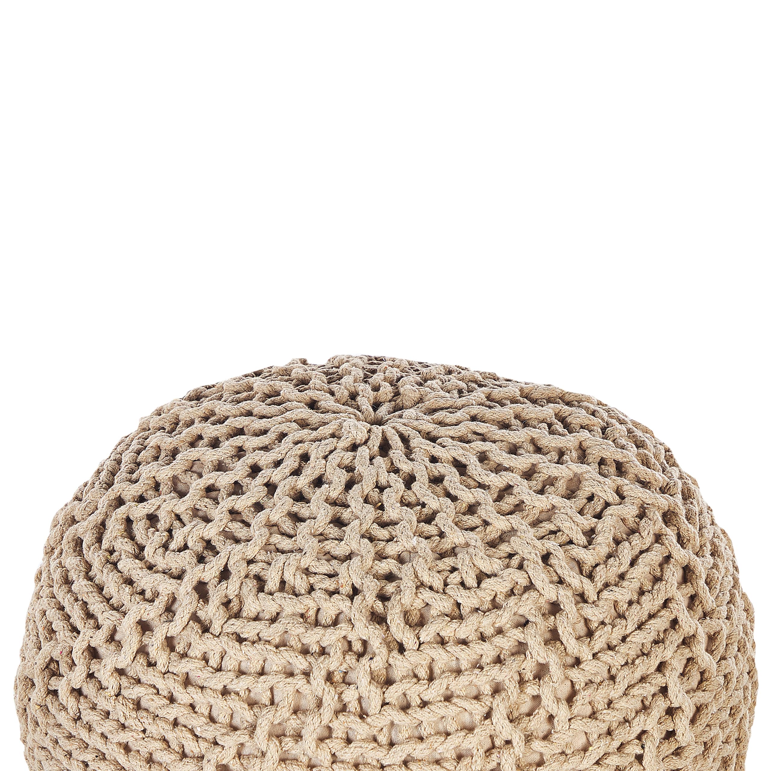 Otomana de algodón beige 50 x 35 cm puf reposapiés bolas EPS moderno Priene