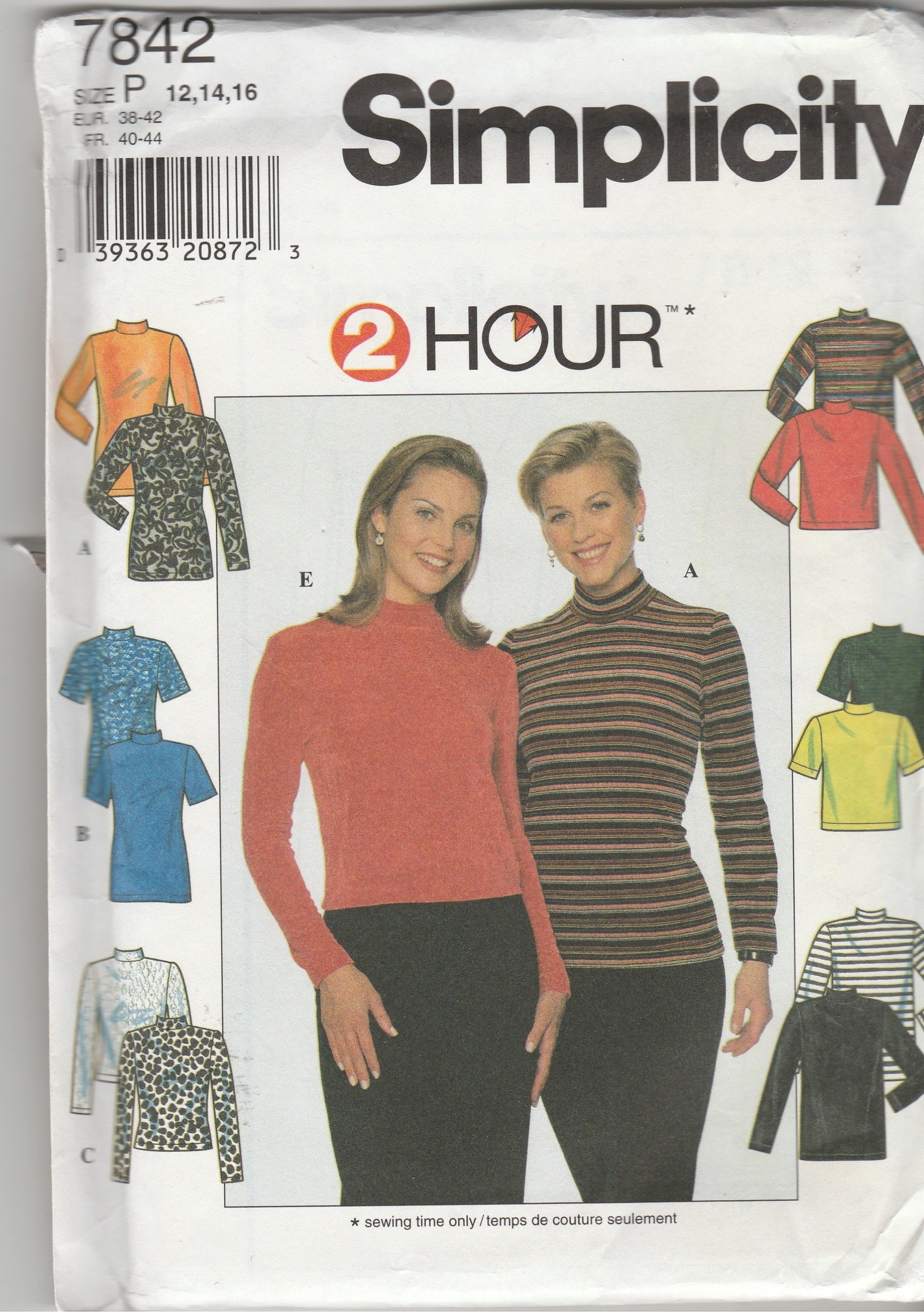 Patron Simplicity 7842 hauts en maille extensibles faciles à coudre 12-16