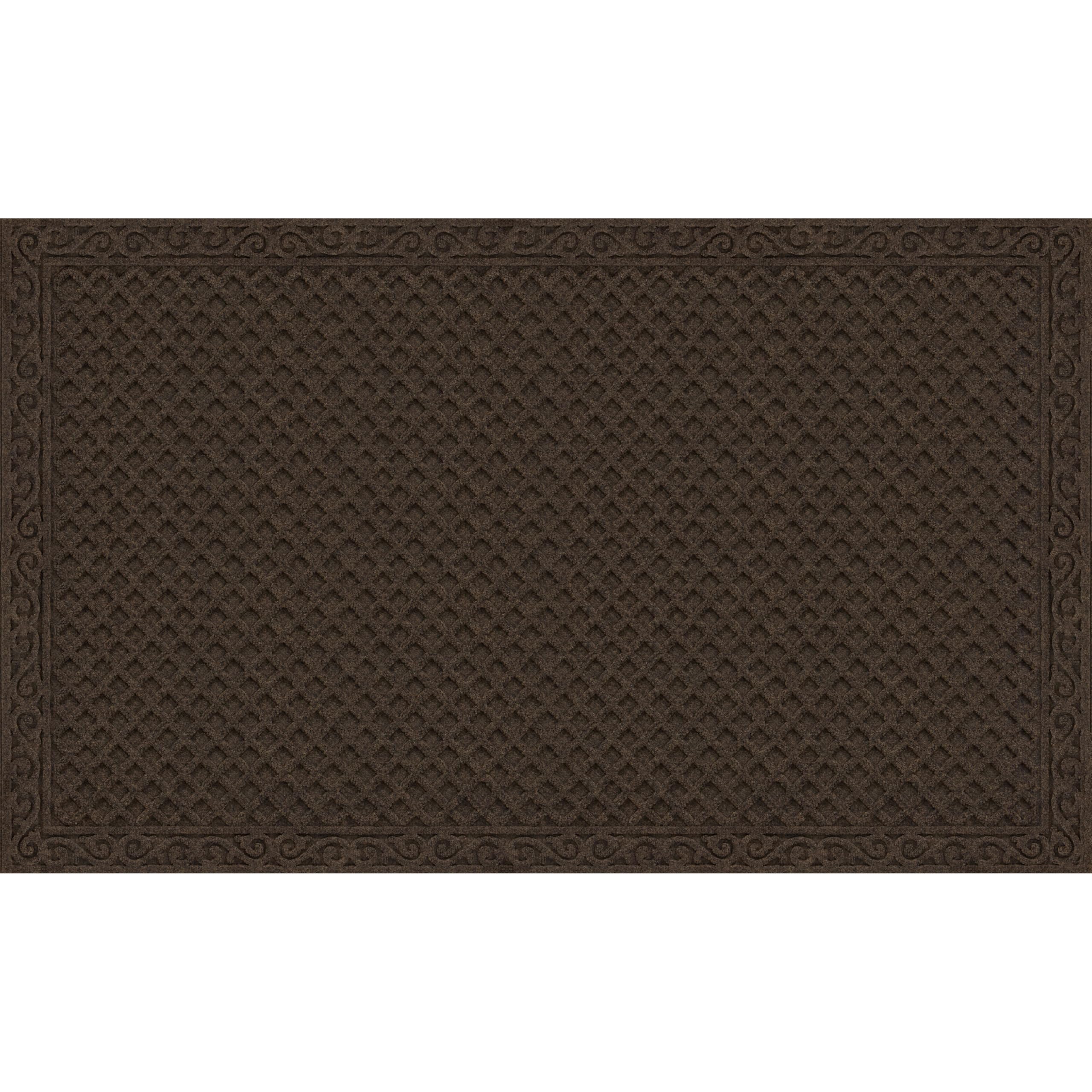 Textures, Iron Lattice Entrance Mat, 3-Feet by 5-Feet, Walnut