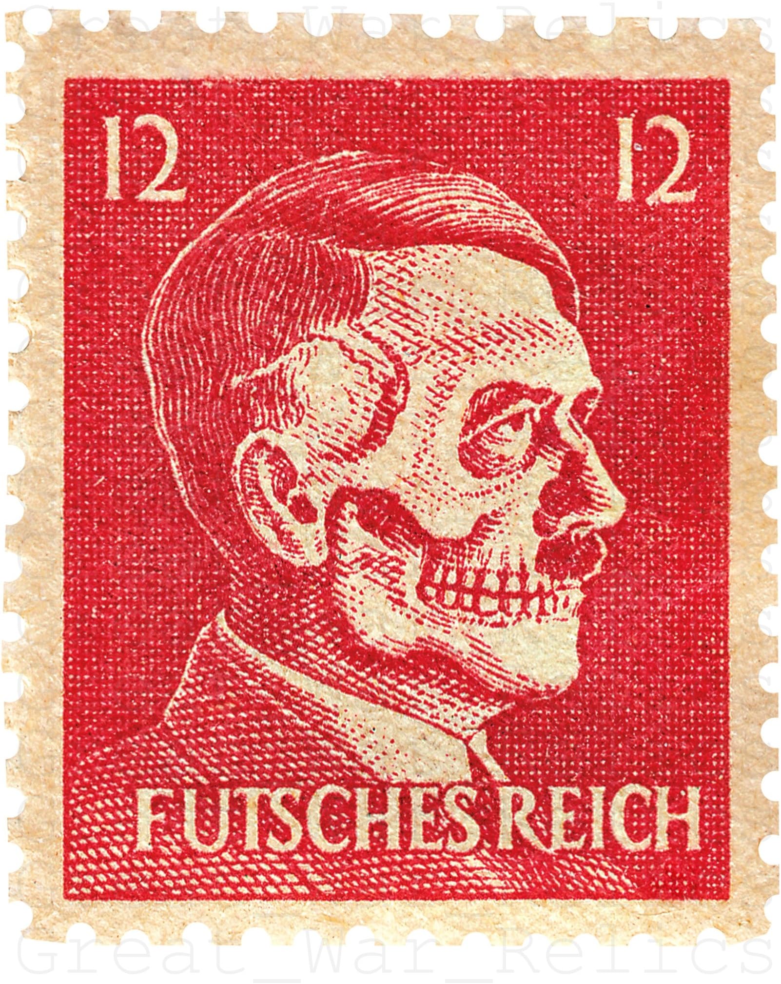 UpCrafts Studio Design WW2 anti German Propaganda Postage Stamp Poster - WWII American memorabilia wall art replica print decor