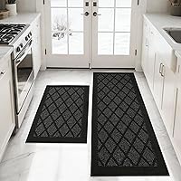 Vista 30 de COSY HOMEER Alfombra de cocina antideslizante, lavable, 20 x 48 pulgadas, tapete absorbente de cocina para piso, alfombras de pasillo para suelo