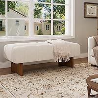 Christopher Knight Home Yvone Modern Upholstered Ottoman Bench, Beige Brown - Versatile Entryway Footrest, Bedroom End-of-Bed Seat, Extra Living Room Seating