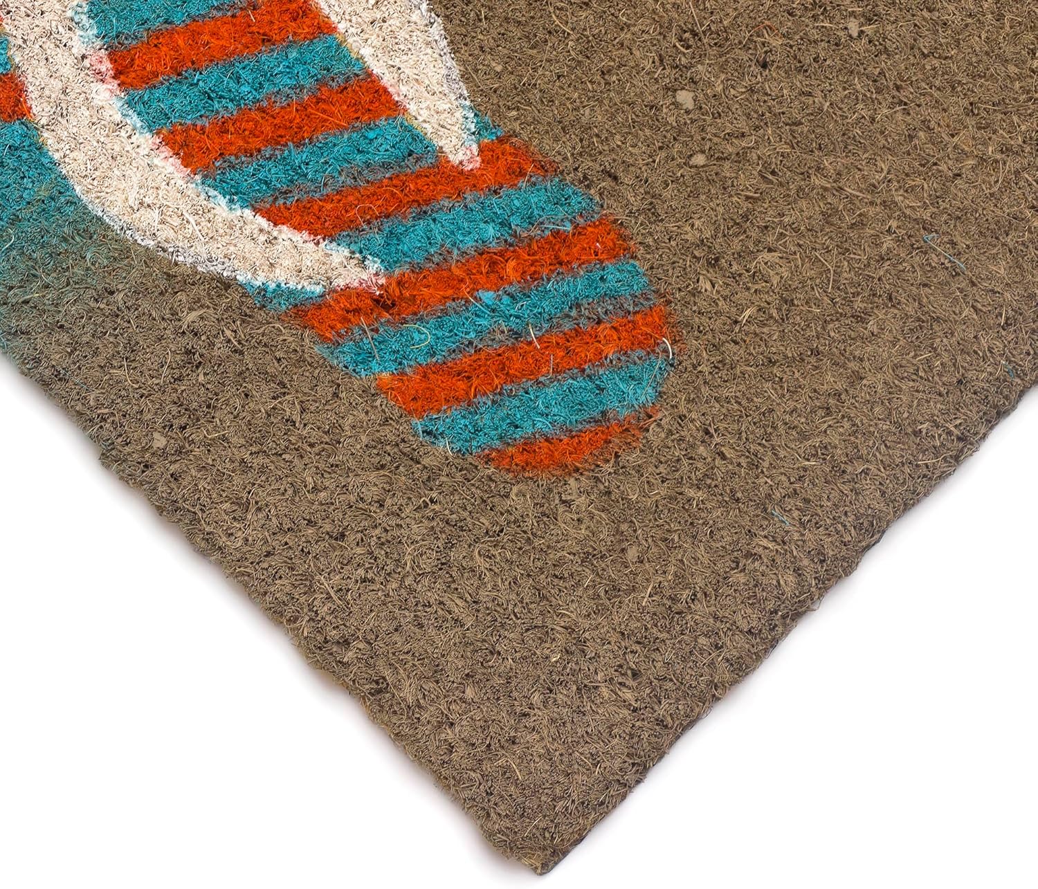 Liora Manne Natura Doormat Non-Slip Natural Fiber Outdoor Mat-Contemporary, Coastal, Beach, Transitional, Flip Flops Ombre Blue 2' x 3'