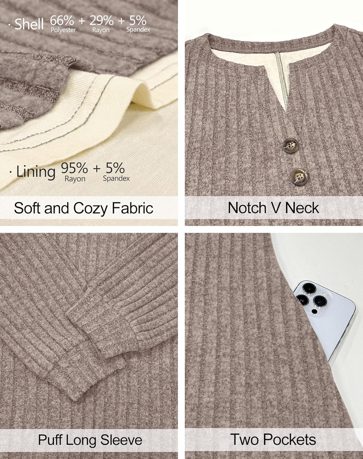 Annebouti Women's 2026 Spring Fully Lined Pocketed Long Sleeve Mini Sweater Dress - Image 6