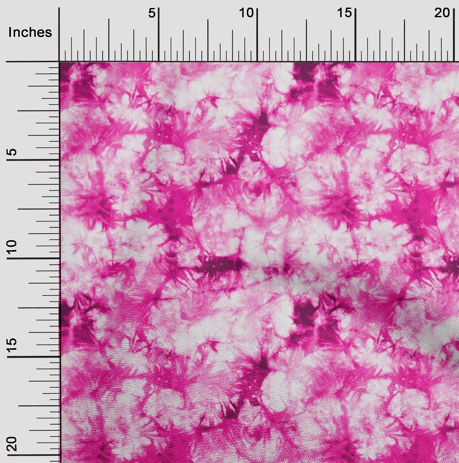 oneOone Viscose Chiffon Fuschia Pink Fabric Tie Dye Fabric for Sewing Printed Craft Fabric By The Yard 42 Inche Wide-8653