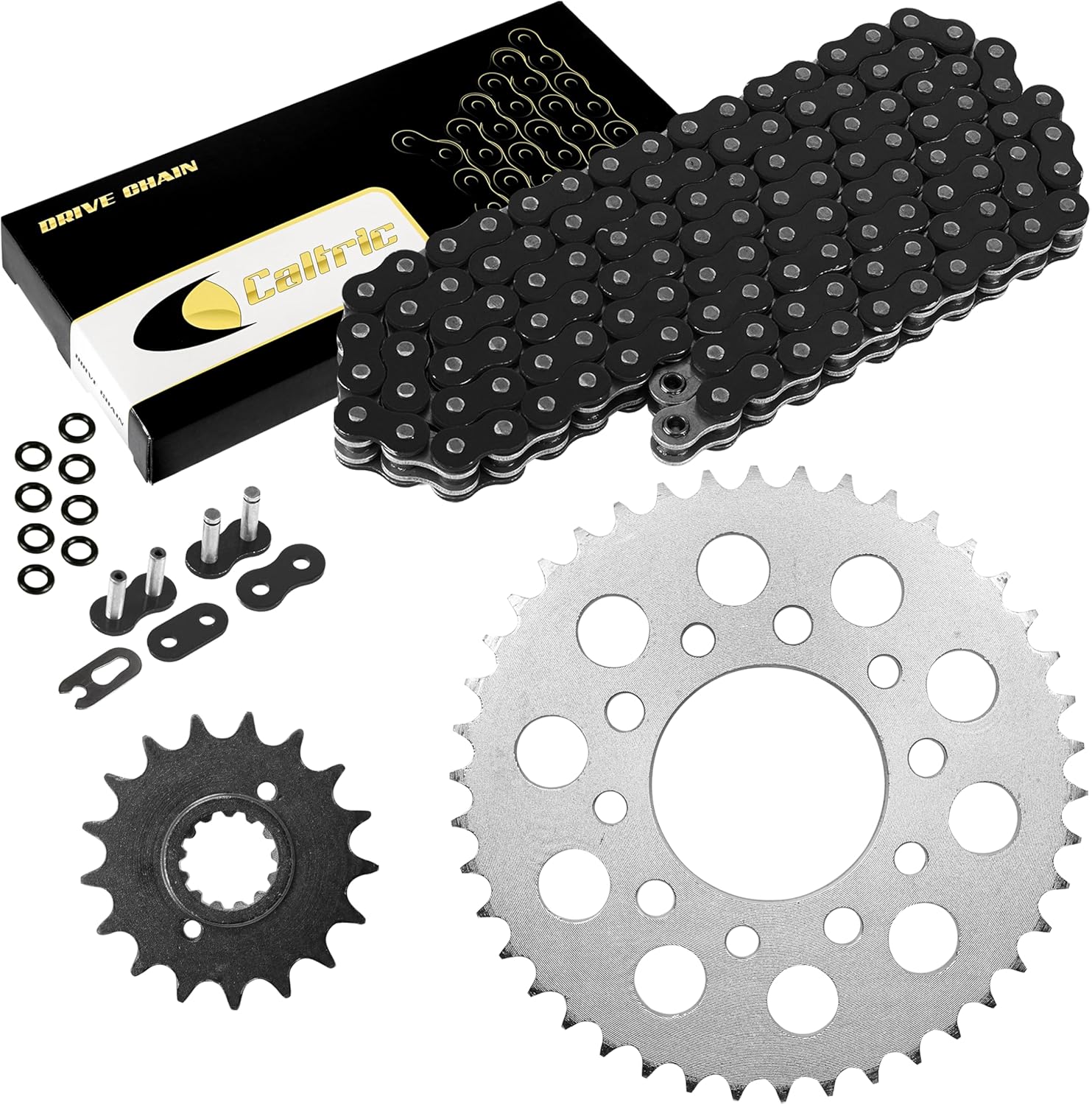Caltric Black O-Ring Drive Chain and Sprockets Kit Compatible With Honda CB1000F SC30 1993-1998 / CBR1000F Hurricane 1989-1995