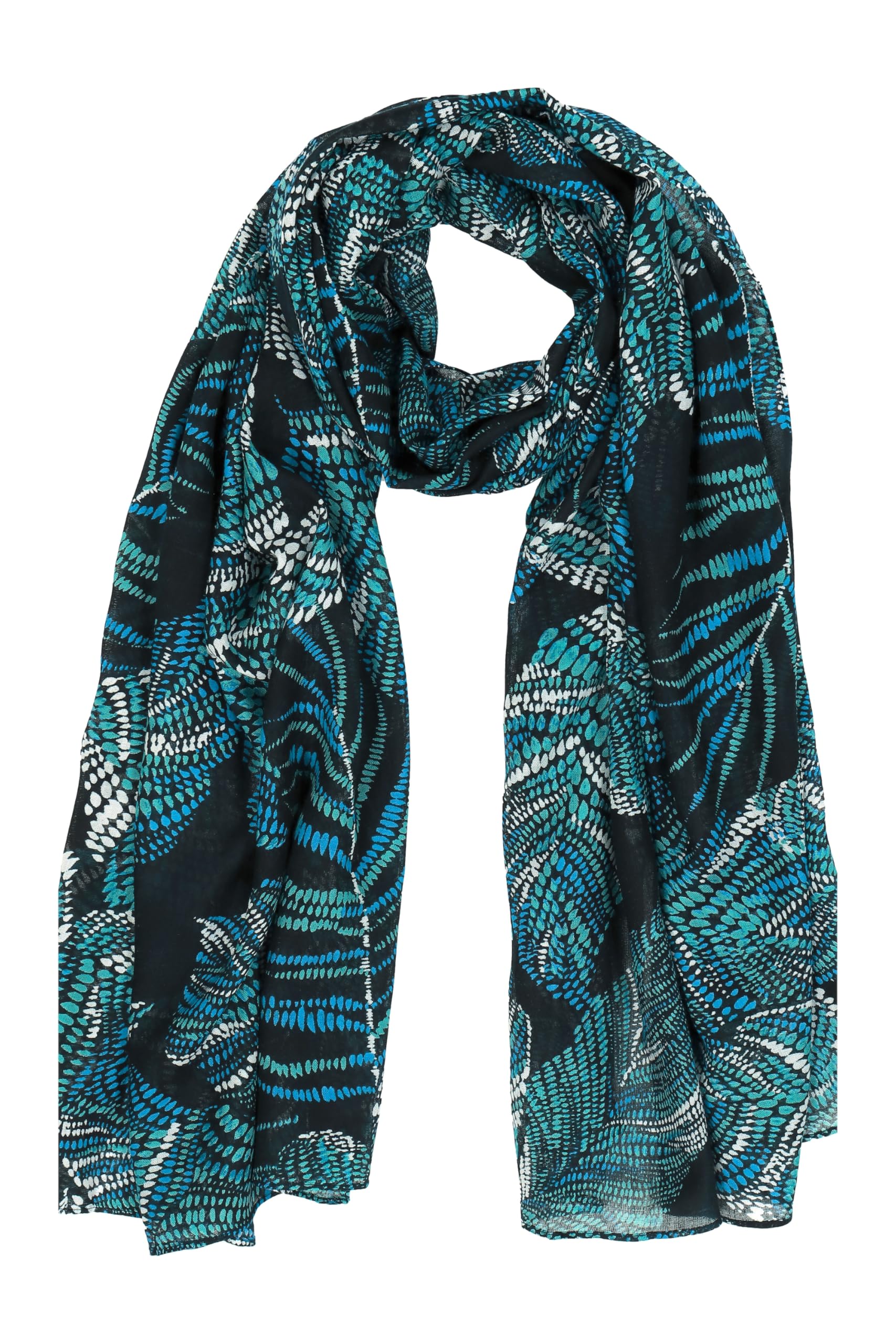 Ulla Popken Damen große Größen Übergrößen Plus Size Schal, Blätter 841065