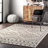 nuLOOM 8 x 10 Indoor Performance Area Rug, Stain-Resistnat, Pet and Kid Friendly, Durable, High-Traffic, Noa ivory and black
