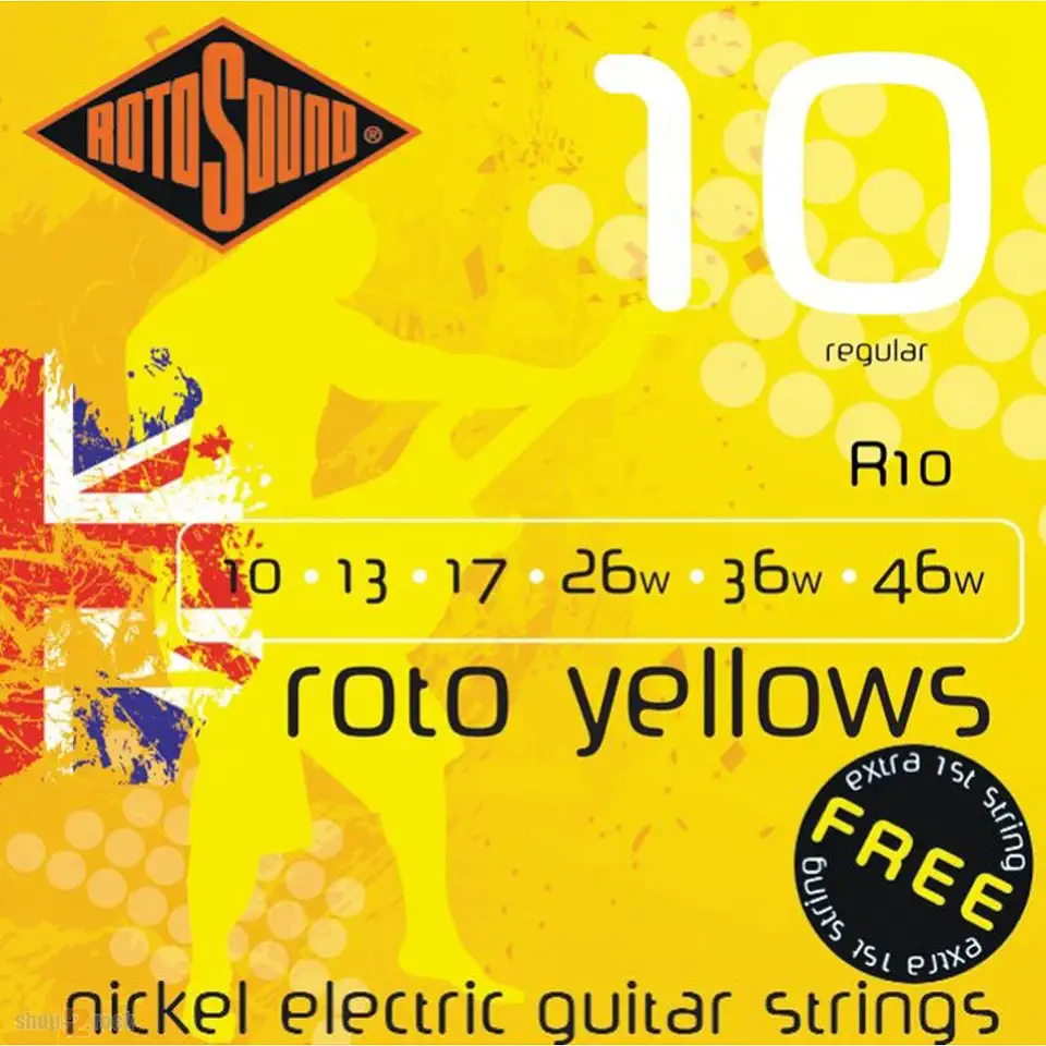 Rotosound Cordas de guitarra elétrica Roto Yellows R10 (10-46)