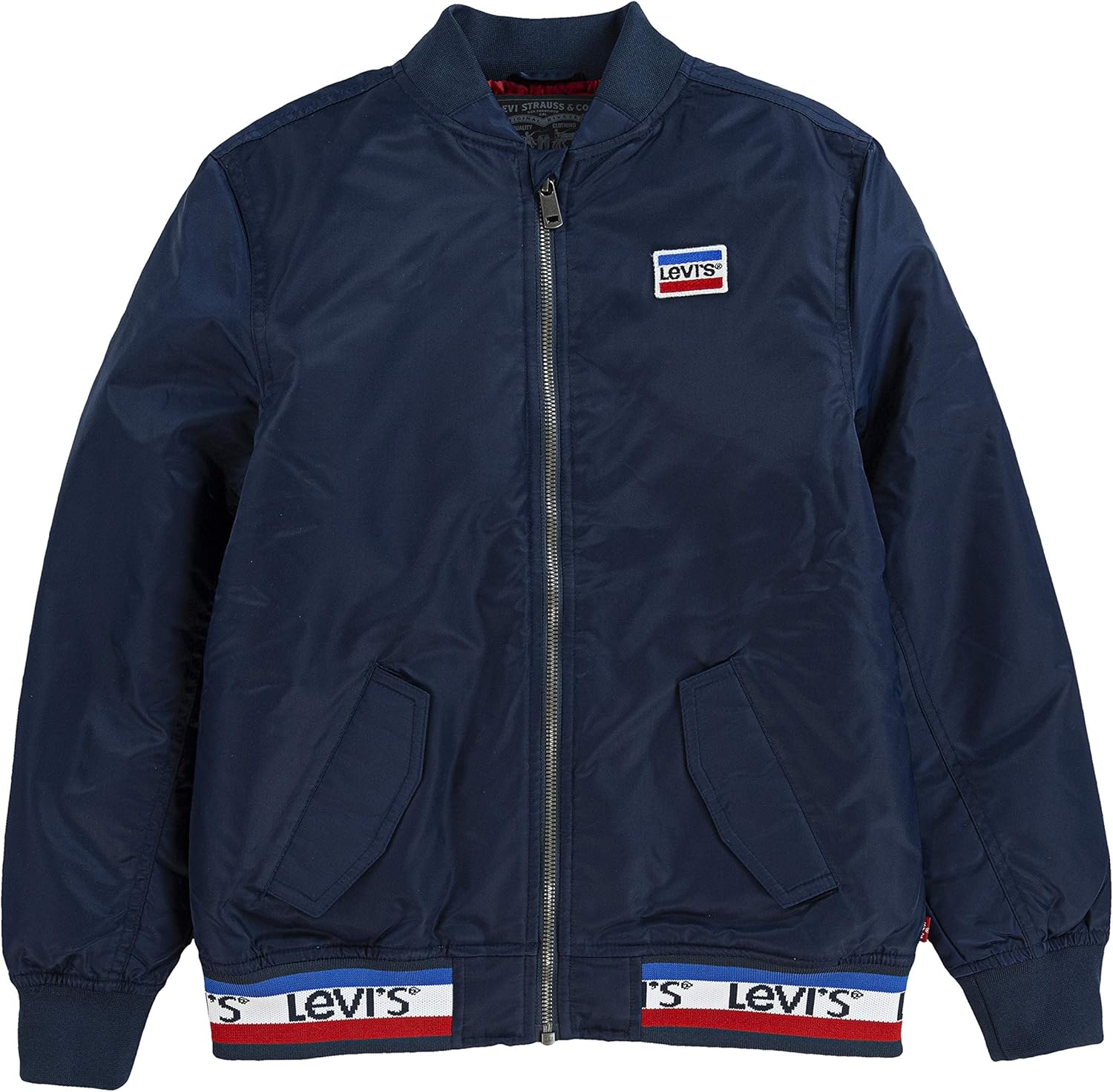 levi's bomber jacket blue