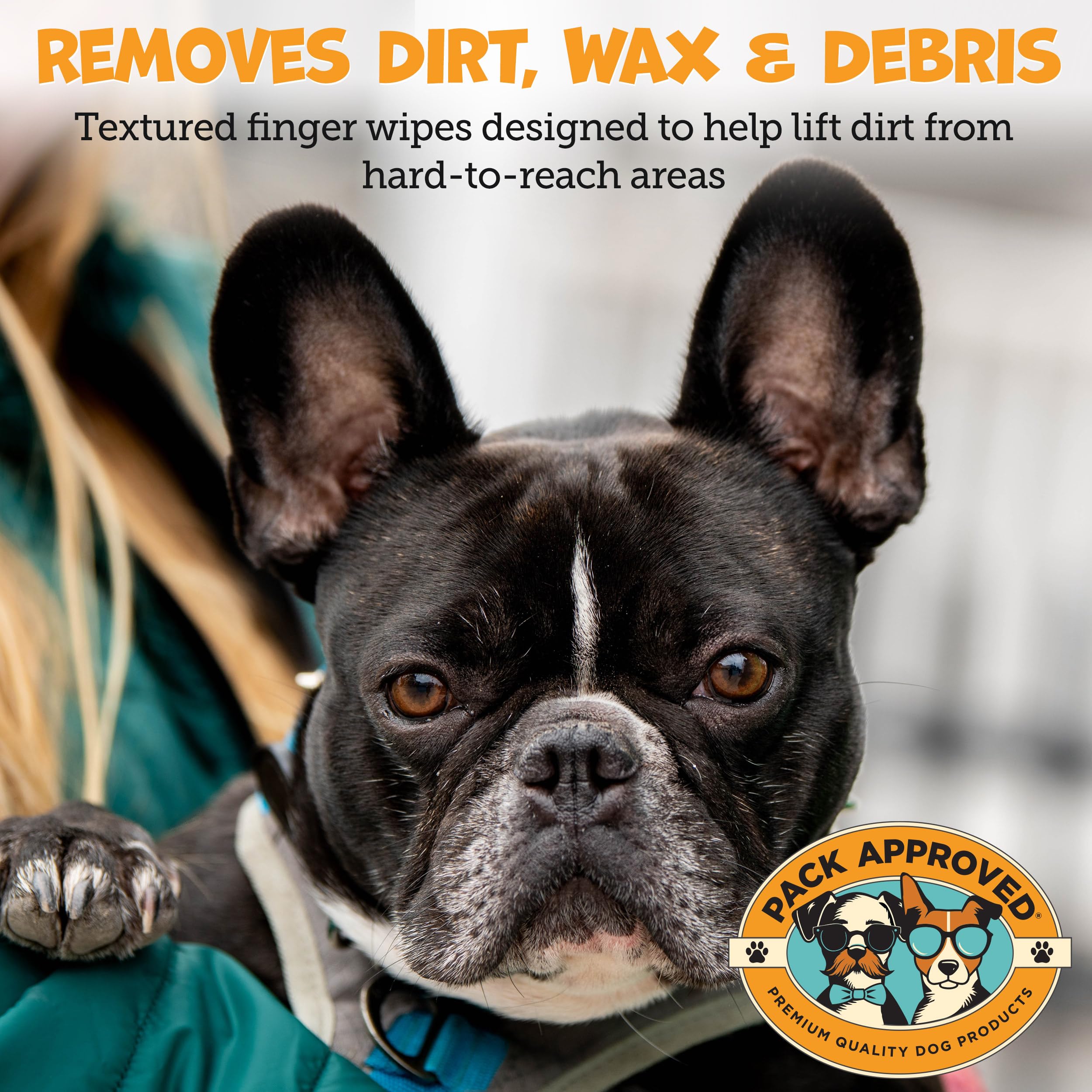 Finger Ear Wipes for Dogs with Aloe Vera and Eucalyptus - Convenient, Extra-Coverage, and Large Design Dog Ear Cleaning Wipes - Removes Wax and Freshens Ears - 50 Wipes - image 3