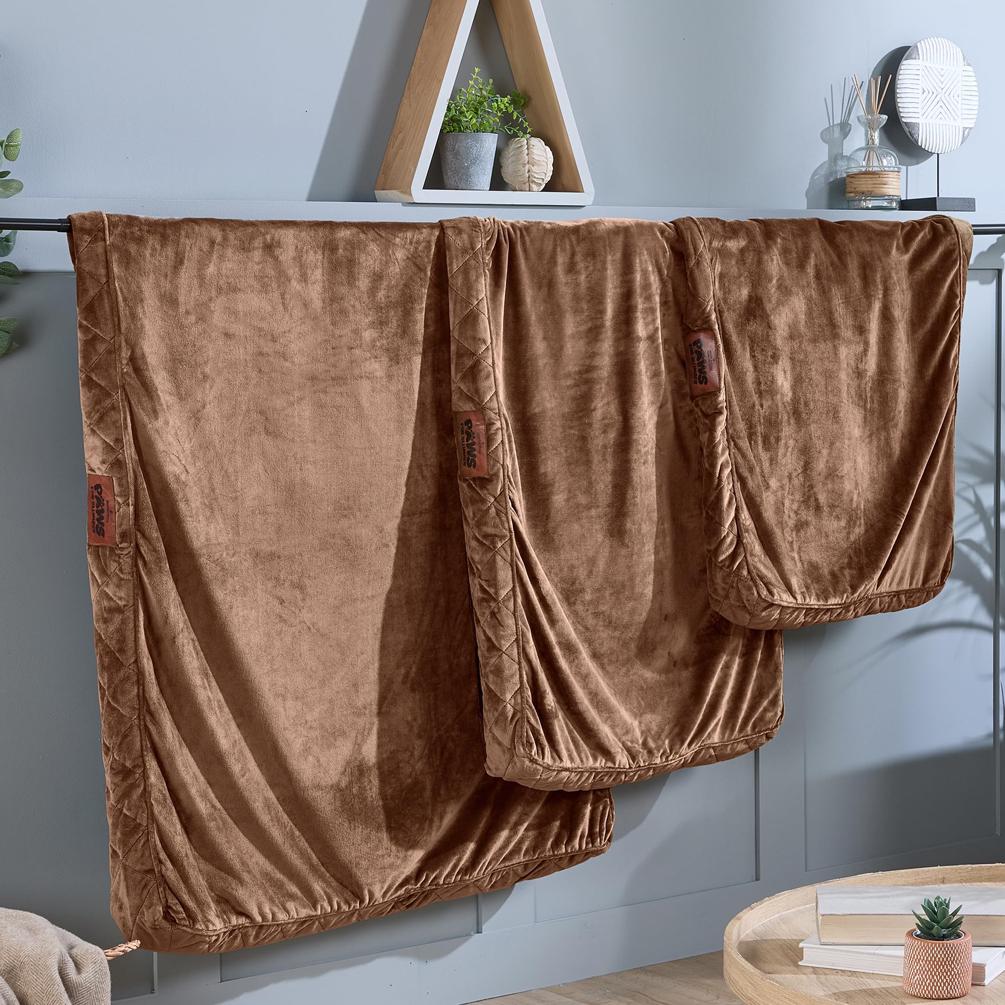 Slumberdown Medium Dog Bed Zipped Removable & Washable Replacement/Spare Cover For Small/Medium Pet Beds, Soft Touch Microfleece Velour Cover with Anti Slip Bottom, Brown (L 60cm x W 80cm) โ image 1