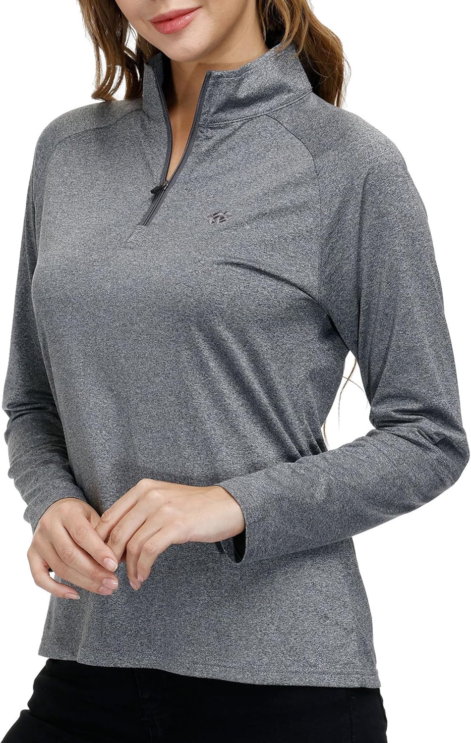 AjezMax Womens 1/4 Zip Golf Shirt Long Sleeve Lightweight Golf Pullover Outdoor Athletic Tennis Polo Shirts