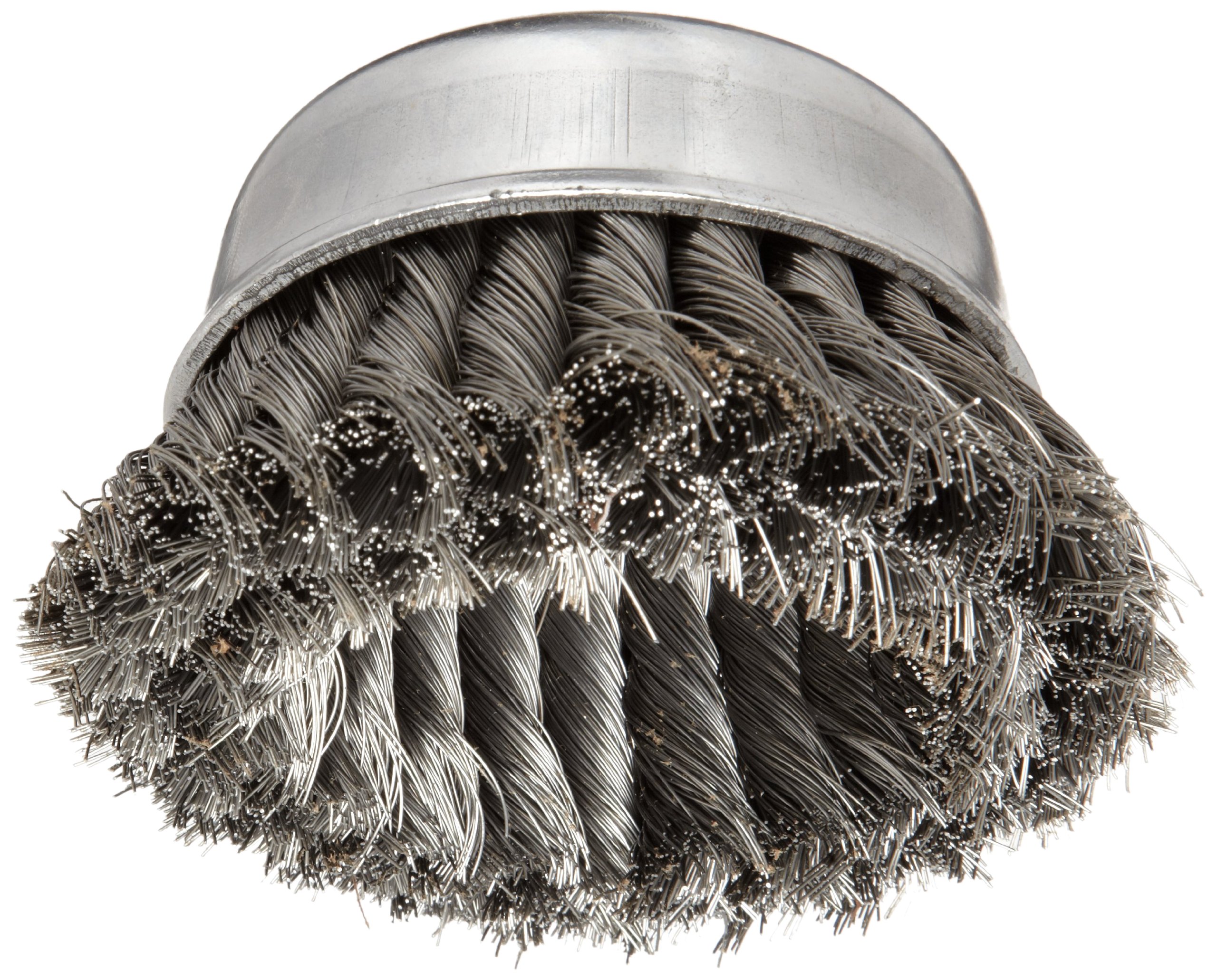 Brosse à double rangée de nœuds métalliques Weiler en acier durable