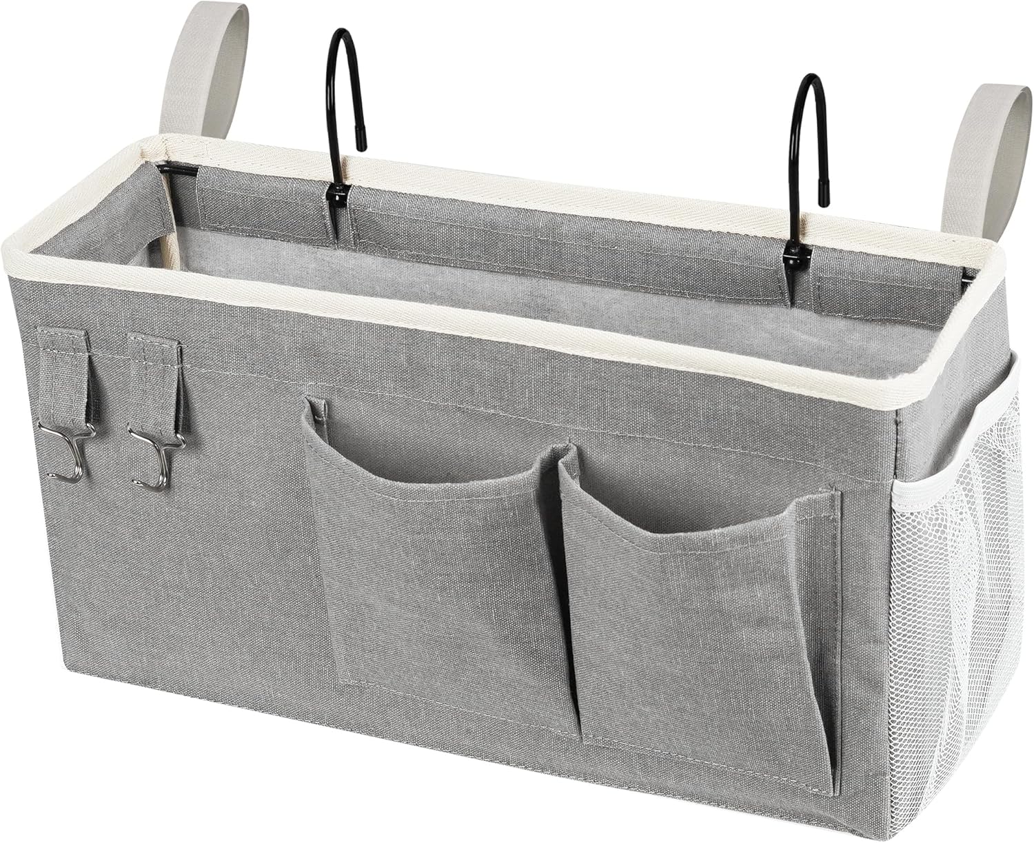 Loghot Bedside Caddy/Bedside Storage Bag Hanging Organizer for Bunk and Hospital Beds,Dorm Rooms Bed Rails,Can be Placed Glasses,Books,Mobile Phones,Keys (Grey) - Image 8