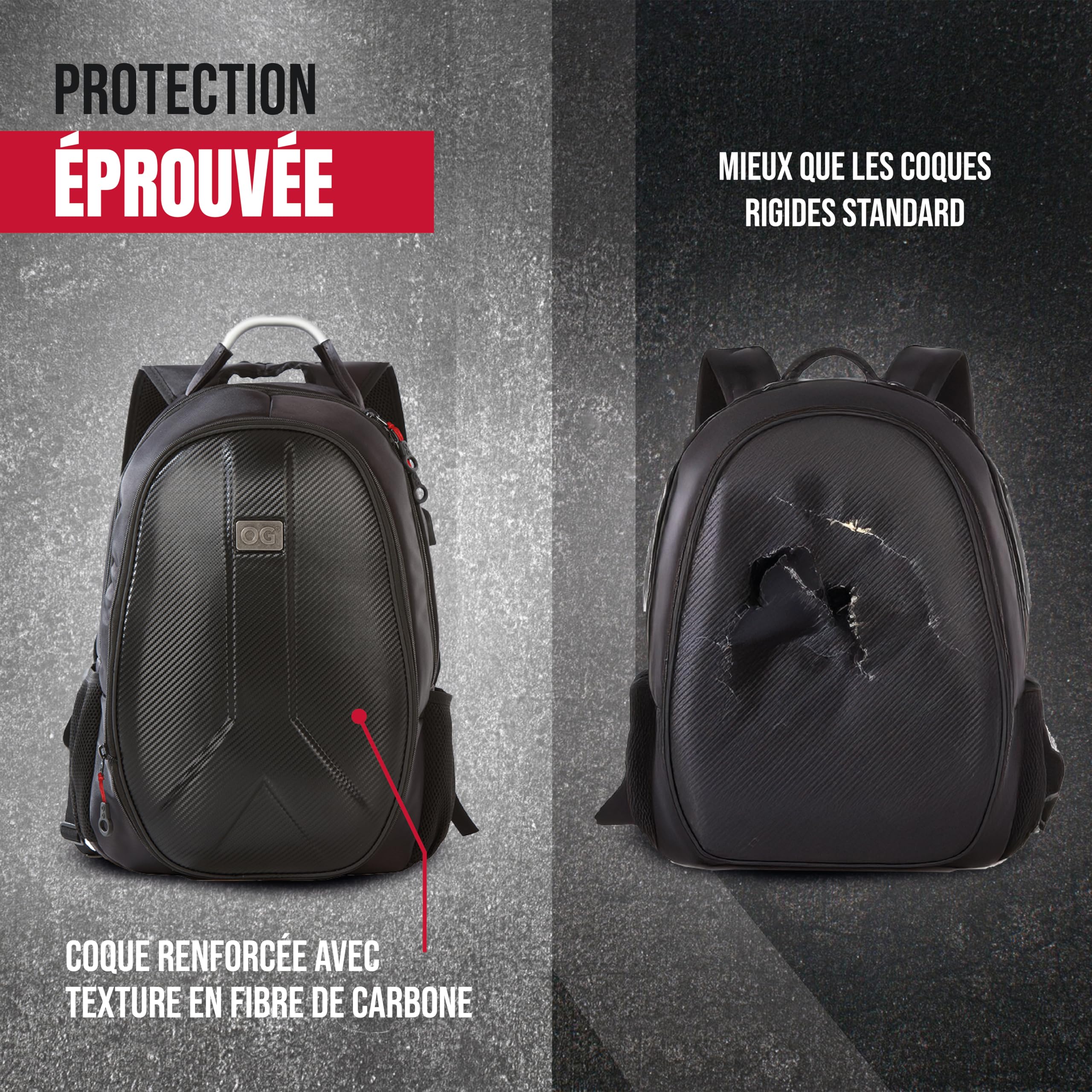 GetAway Sac a Dos Moto Étanche à Coque Rigide pour 2 Casques 35-45L