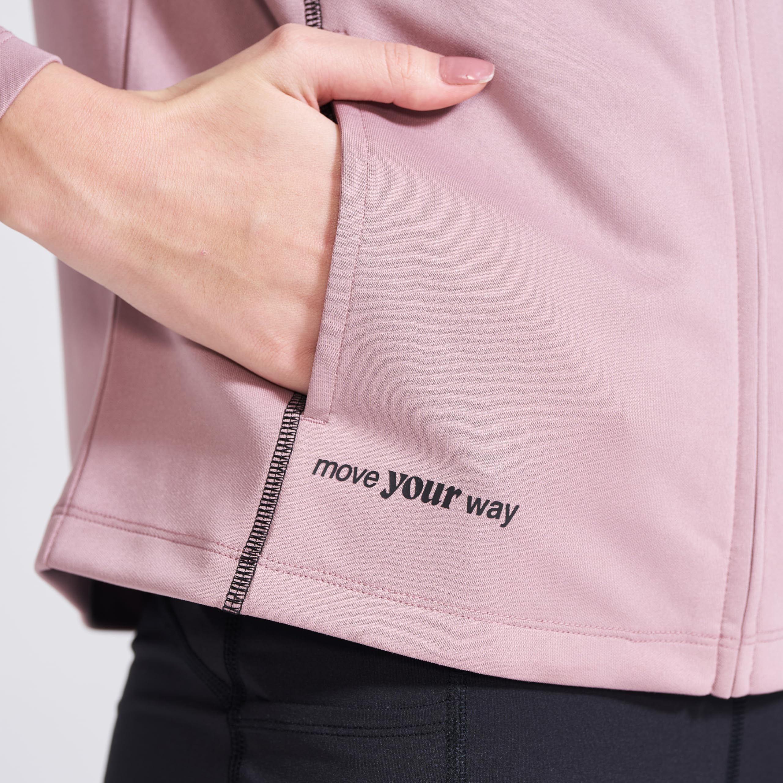 Campus Women Full Zip Dry Fit Track Jacket Mauve 1