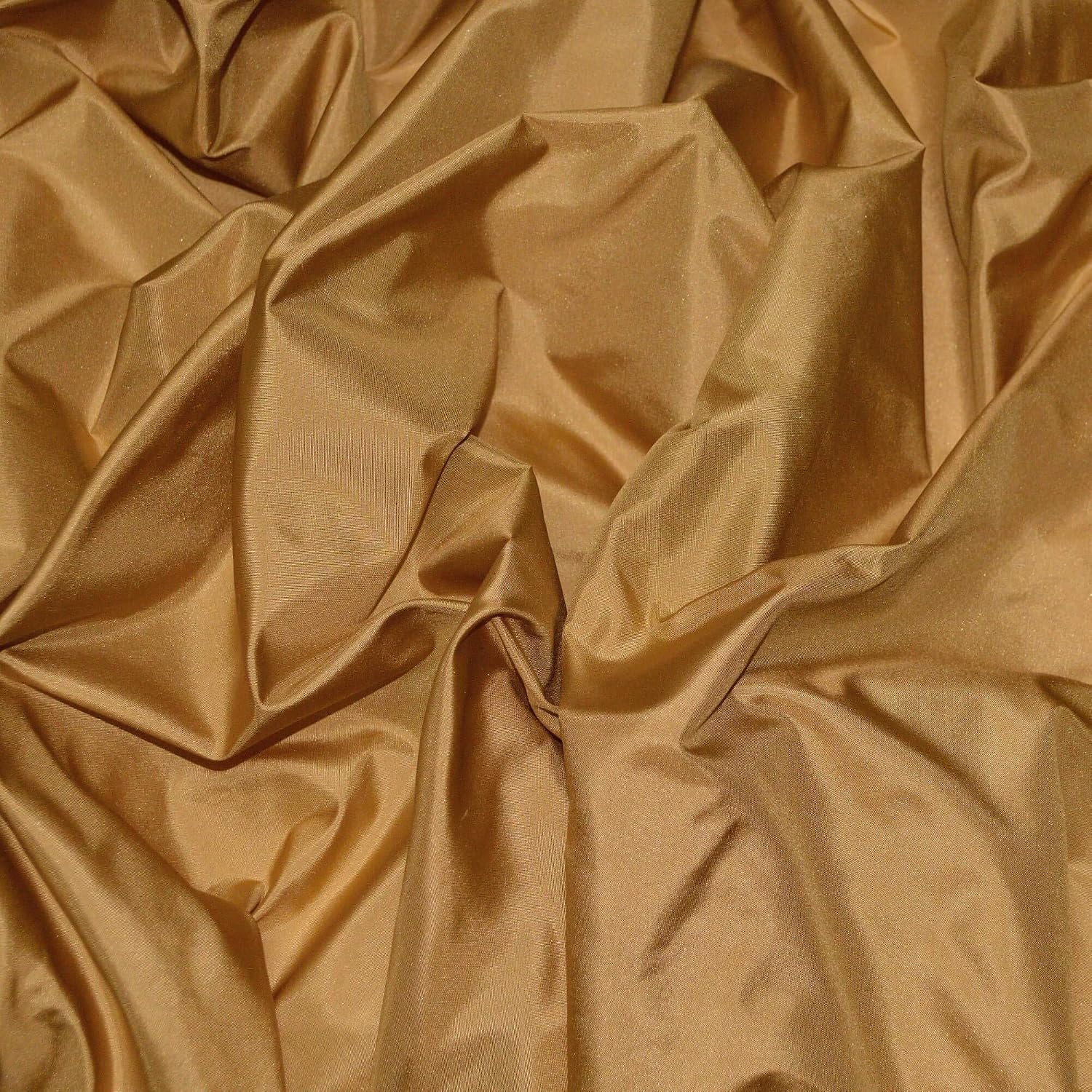 Dark Gold Tissue Taffeta Silk, 100% Silk Fabric, by The Yard, 44" Wide