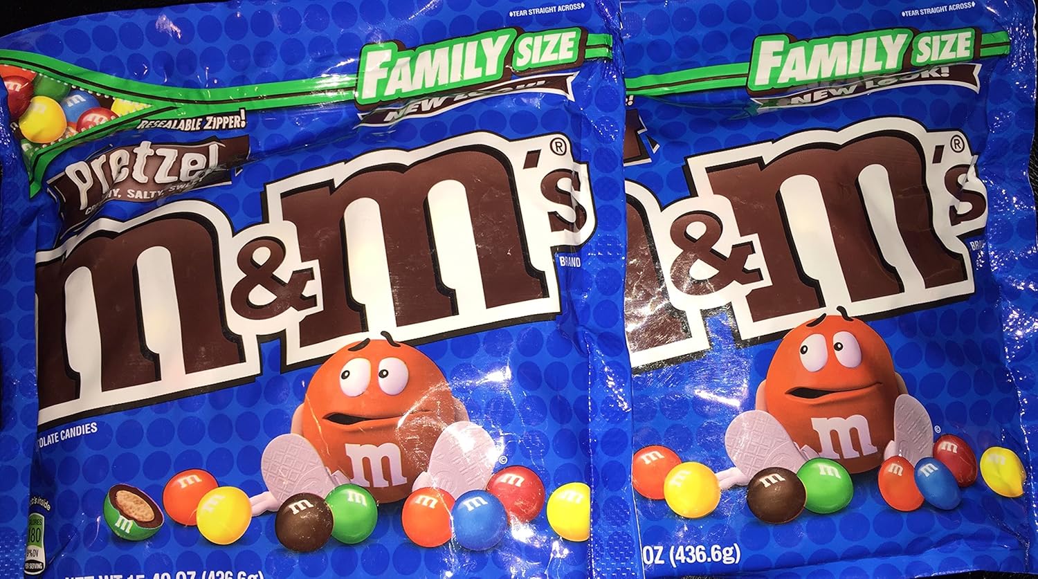 Amazon.com: M&M's Pretzel Family Size 15.4 oz Package ( 2 Pack)