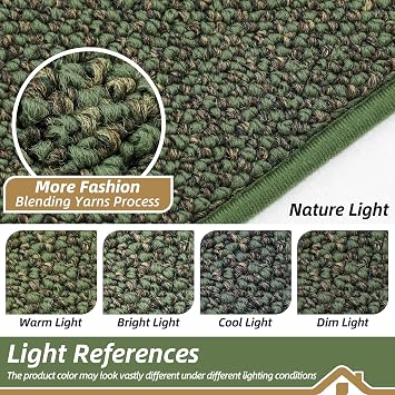 BEQHAUSE Kitchen Rugs and Mats 2PCS Non-Slip, 20x32+20x48, Green | Kitchen Mats for Floor Absorbent and Stain Resistant Kitchen Runner, Machine Washable Rugs for Kitchen, Laundry & Sink