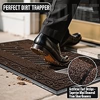 Vista 4 de Yimobra Tapete de bienvenida para interiores y exteriores, impermeable, resistente, para puerta delantera, entrada exterior, extra resistente